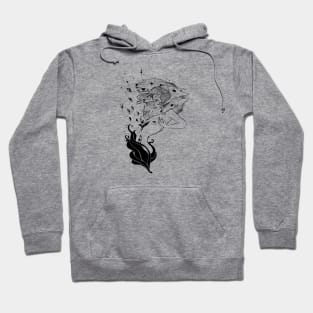 Witch With Wolves Line Artwork Hoodie